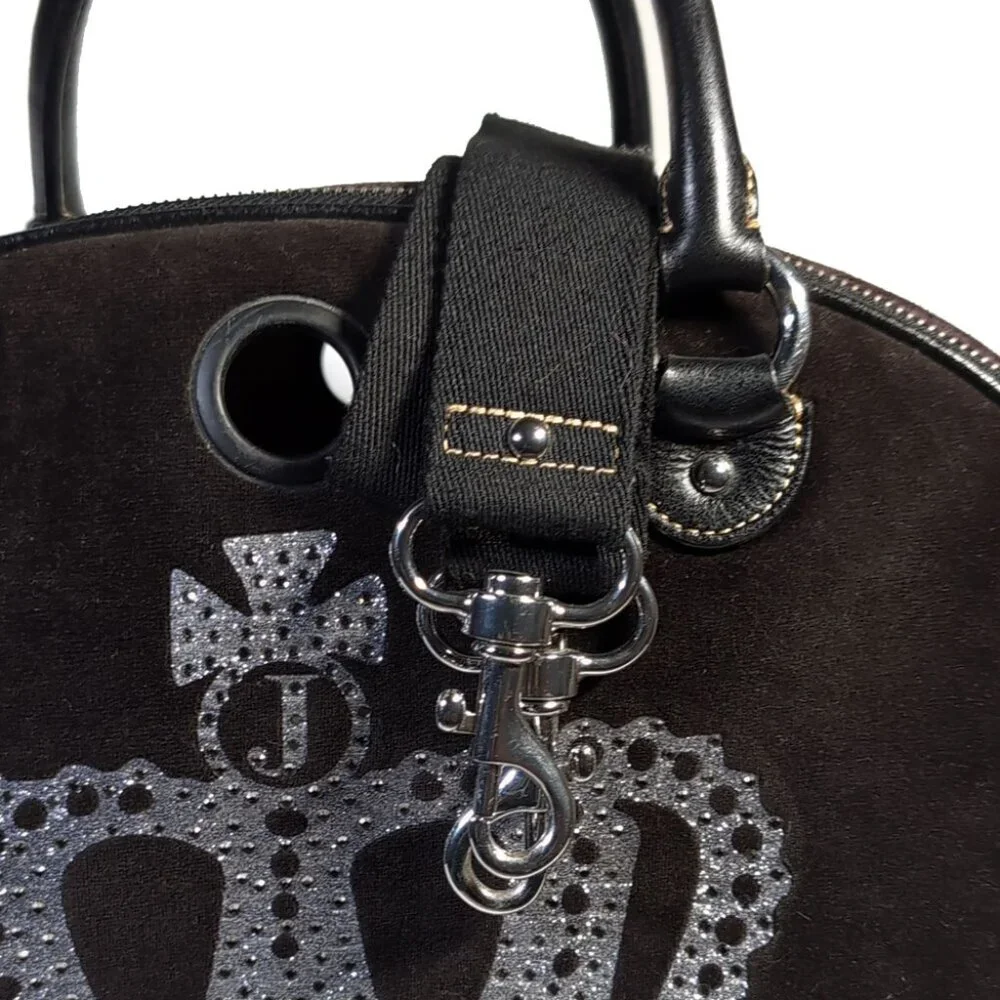 RARE Vintage Juicy Couture Dog Carrier Brown Velour Medium Size